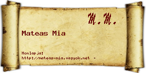 Mateas Mia névjegykártya